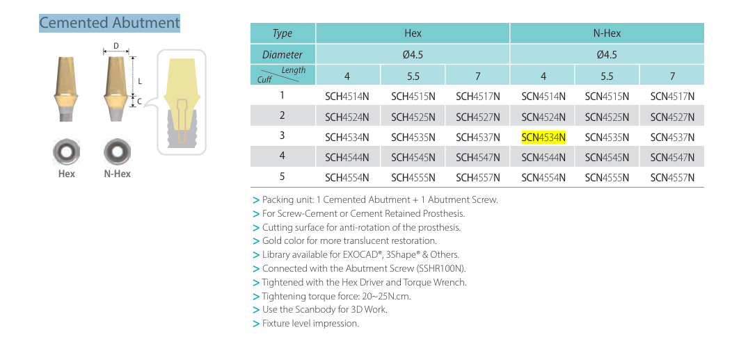 Pilar Cemented Abutment | COWELL