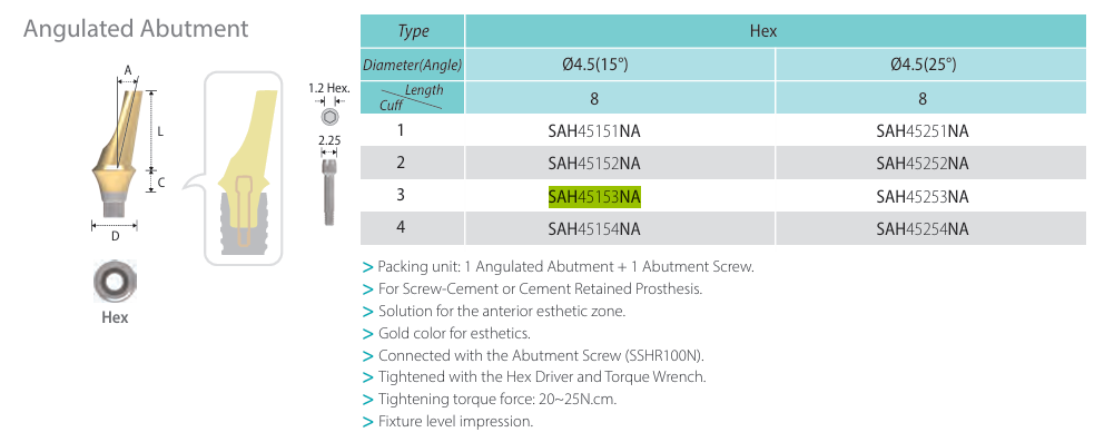 Pilar Angulado (Angulated Abutment) | COWELL