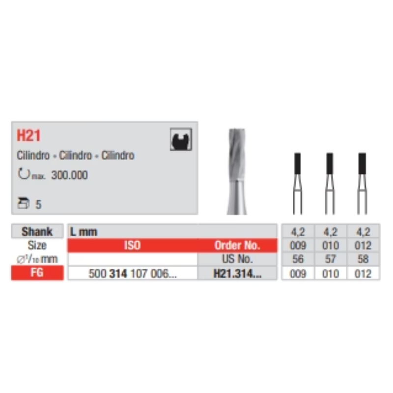 Broca de Carboneto Cilindro H21 | EDENTA