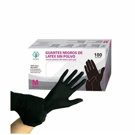 Luvas de Látex sem pó Preta | KLMED