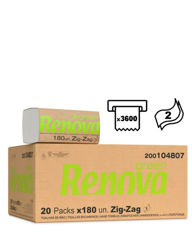 Green Renova Zig Zag | Paper Hand Towels | RENEW