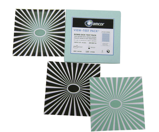 Test Bowie &Dick: Controlo de Esterilização (20 pcs) | AMCOR