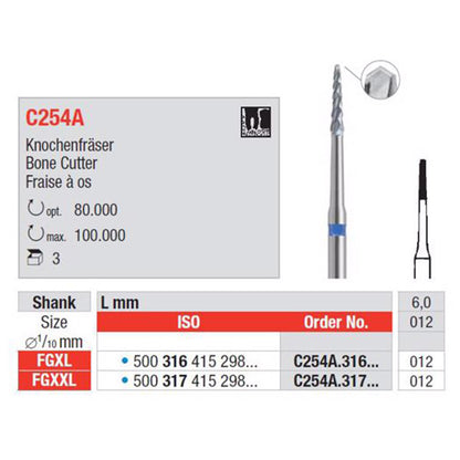 Broca FG Cirurgia Corte Osso C254A | Edenta