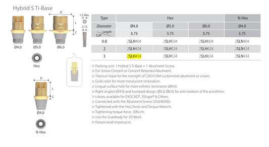 Base Titânica Hybrid S Ti-Base | COWELL