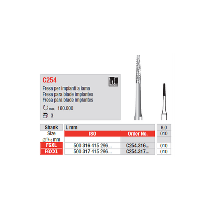 Broca FG Cirurgia Blade Implante C254 | EDENTA