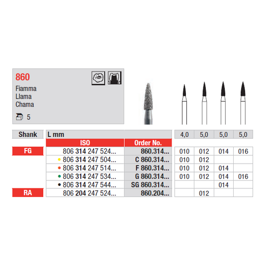Broca FG Diamante Chama Vela SG860 | EDENTA