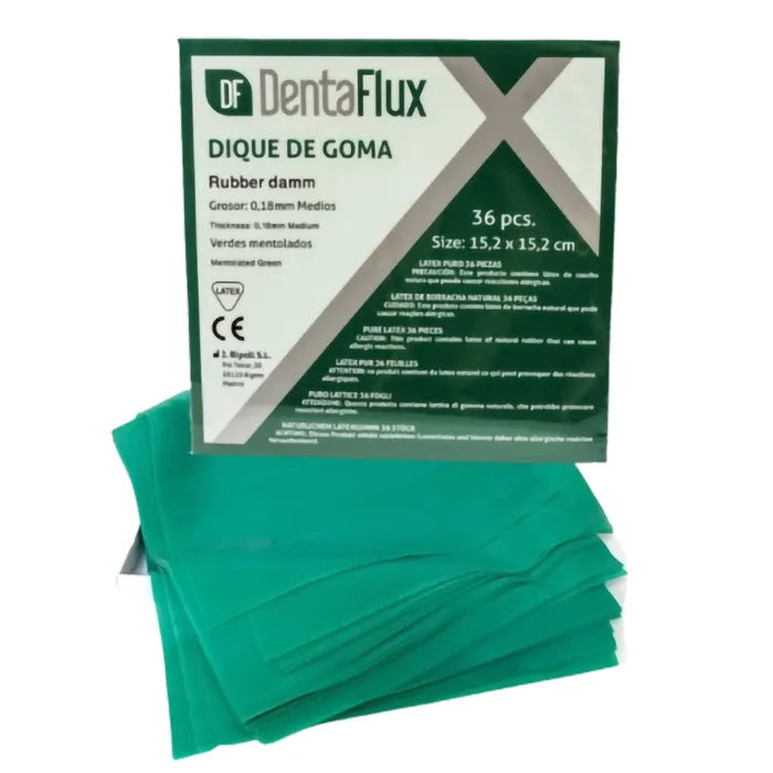 Diques de Goma Verde Mentol | DENTALFLUX
